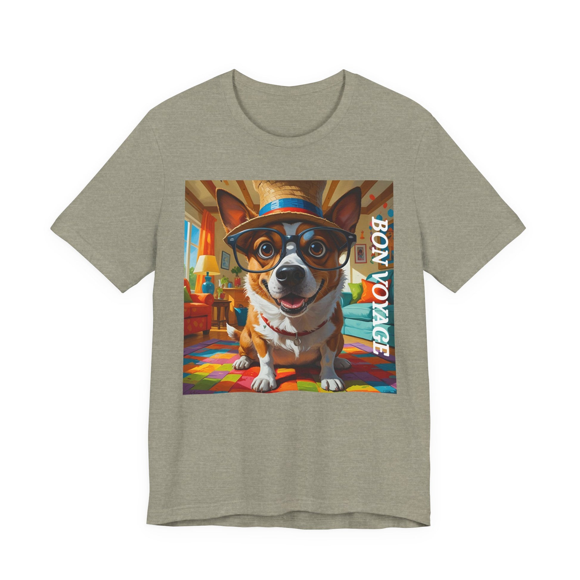 Adventurous Dog Tee, Bon Voyage Dog Shirt, Pet Lover T-Shirt, Travel Fan Gift, Casual Wear, Dog Owner Apparel