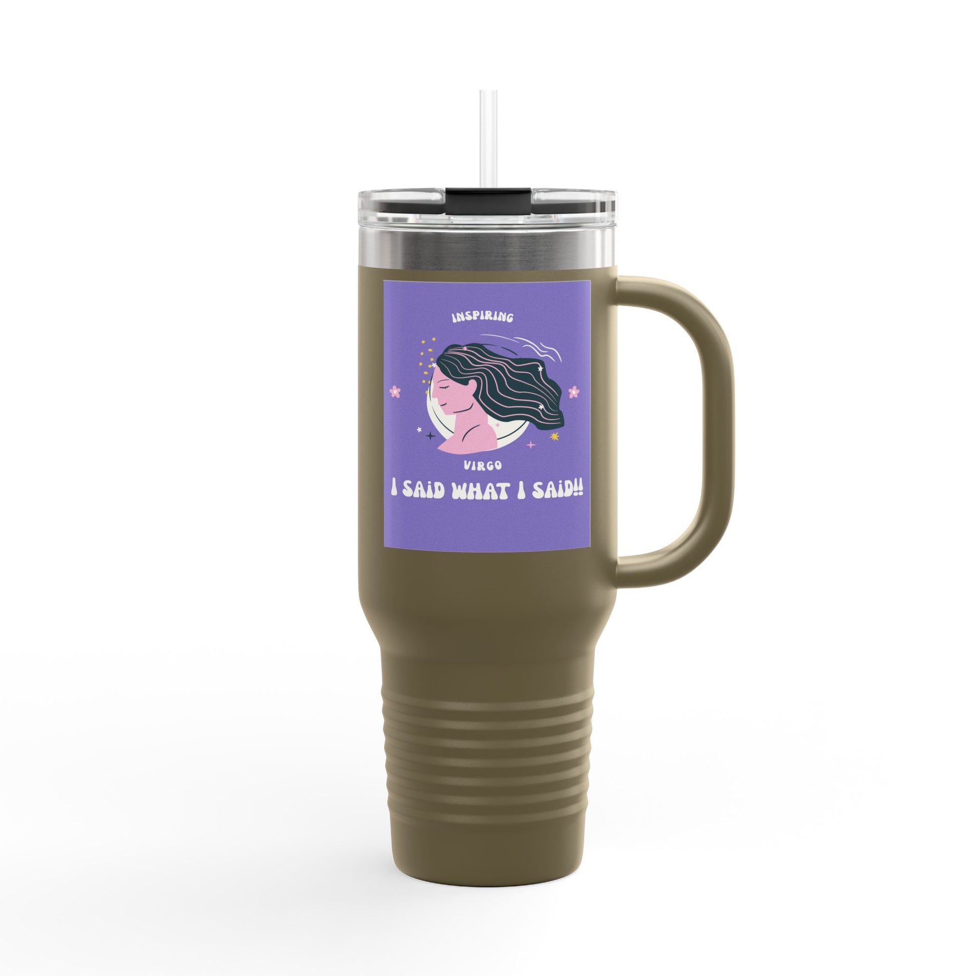 Inspirational Insulated Travel Mug, 40oz - I Said What I Said, Travel Coffee Cup, Funny Travel Tumbler, Gift for Her, Motivational Drinkware