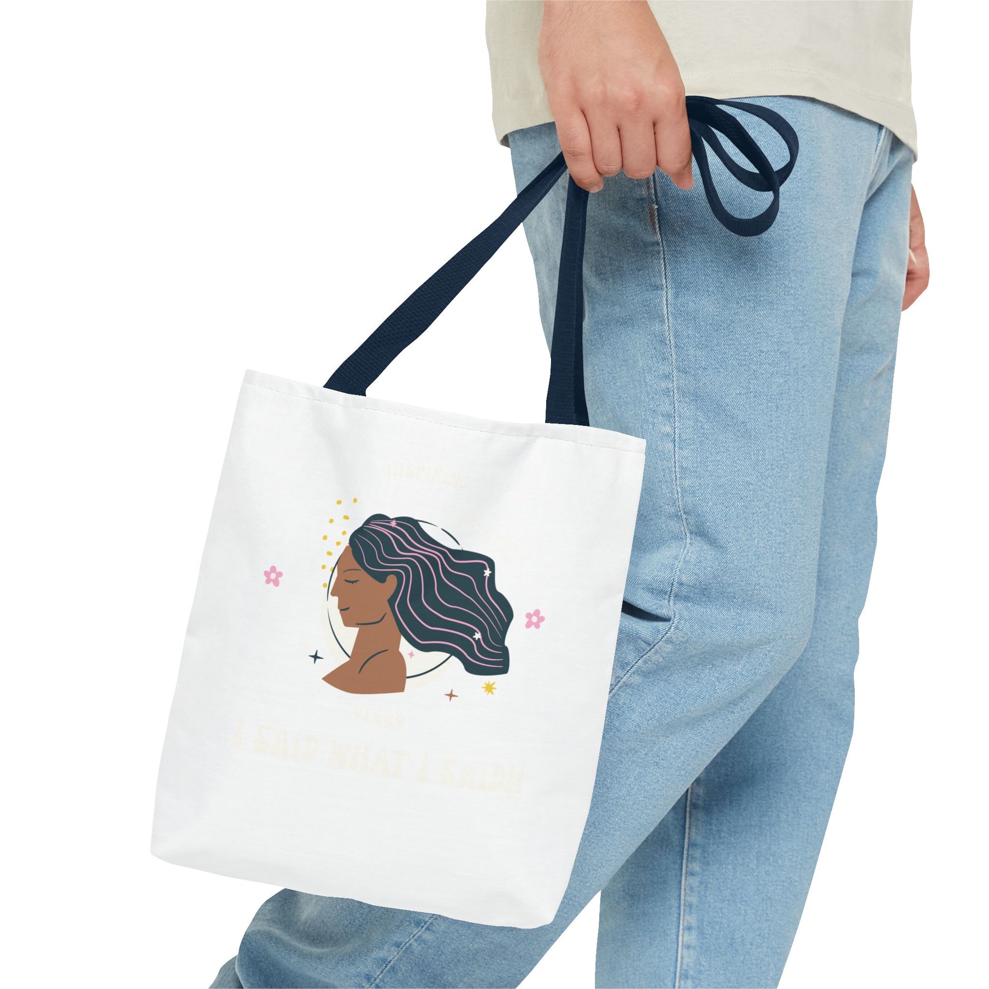 Elegant Hair-Flow Tote Bag, Reusable Shopping Tote, Gift for Her, Eco-Friendly Bag, Motivational Quote Bag, Fashion Accessories