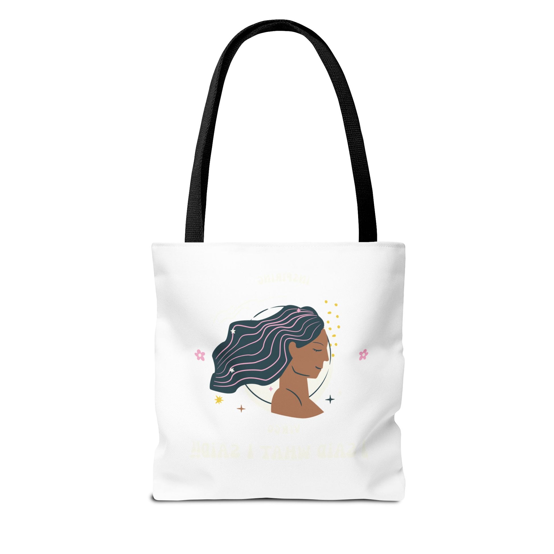 Elegant Hair-Flow Tote Bag, Reusable Shopping Tote, Gift for Her, Eco-Friendly Bag, Motivational Quote Bag, Fashion Accessories