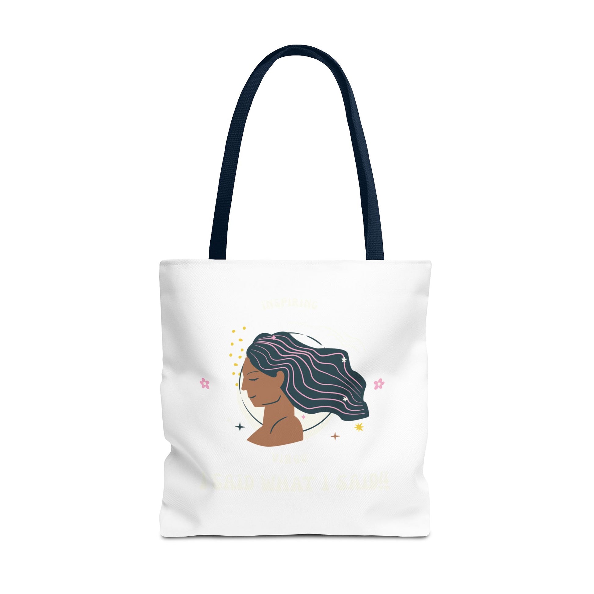 Elegant Hair-Flow Tote Bag, Reusable Shopping Tote, Gift for Her, Eco-Friendly Bag, Motivational Quote Bag, Fashion Accessories