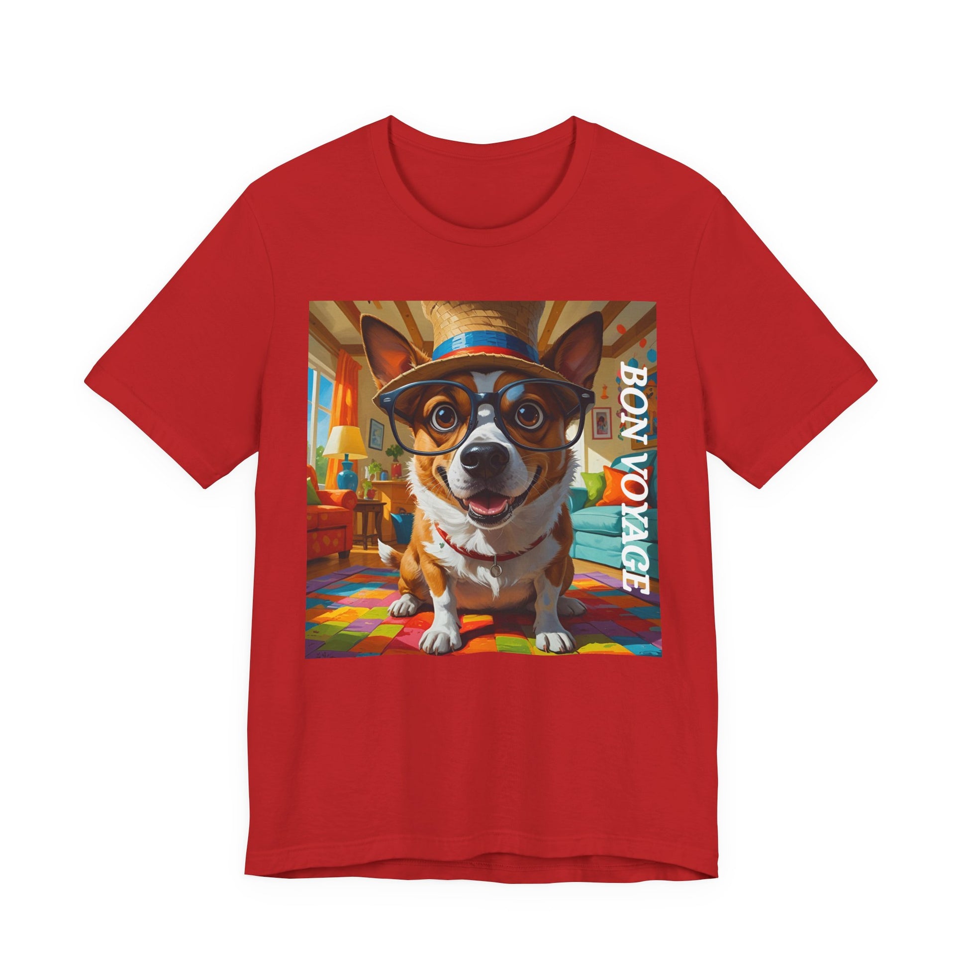 Adventurous Dog Tee, Bon Voyage Dog Shirt, Pet Lover T-Shirt, Travel Fan Gift, Casual Wear, Dog Owner Apparel
