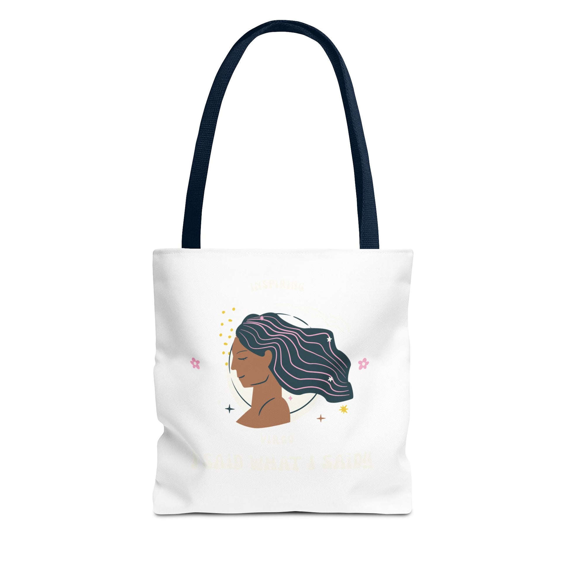 Elegant Hair-Flow Tote Bag, Reusable Shopping Tote, Gift for Her, Eco-Friendly Bag, Motivational Quote Bag, Fashion Accessories