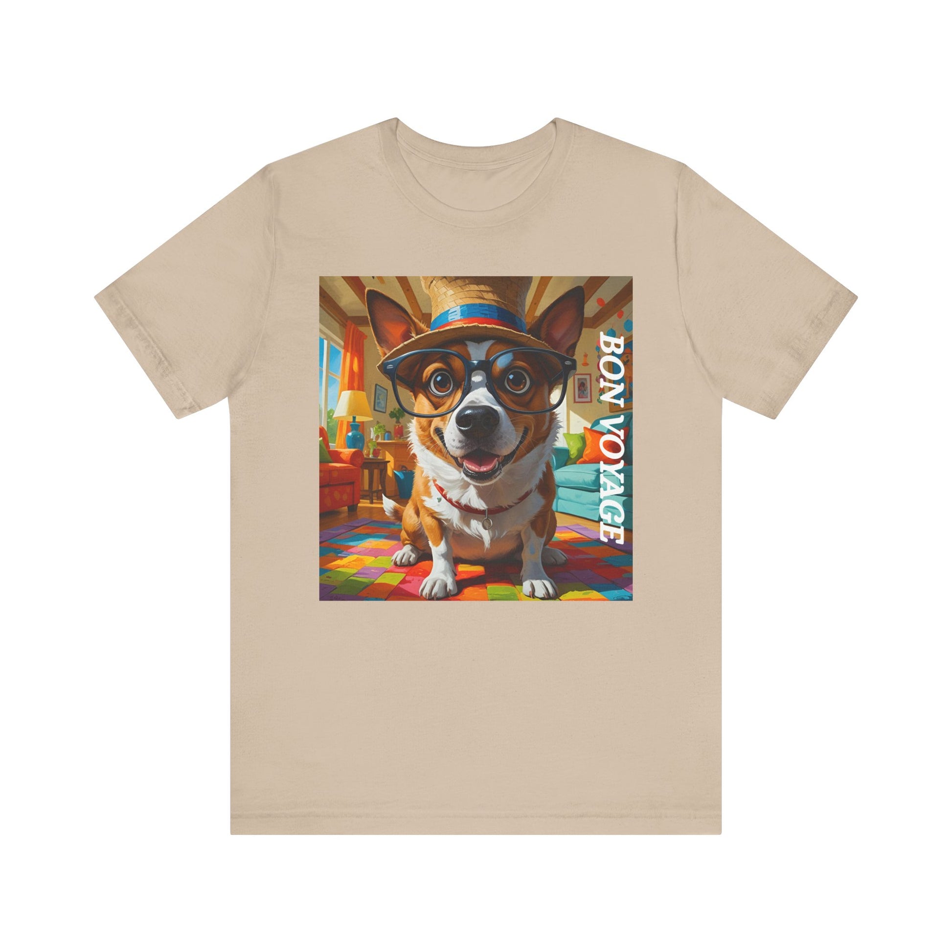 Adventurous Dog Tee, Bon Voyage Dog Shirt, Pet Lover T-Shirt, Travel Fan Gift, Casual Wear, Dog Owner Apparel