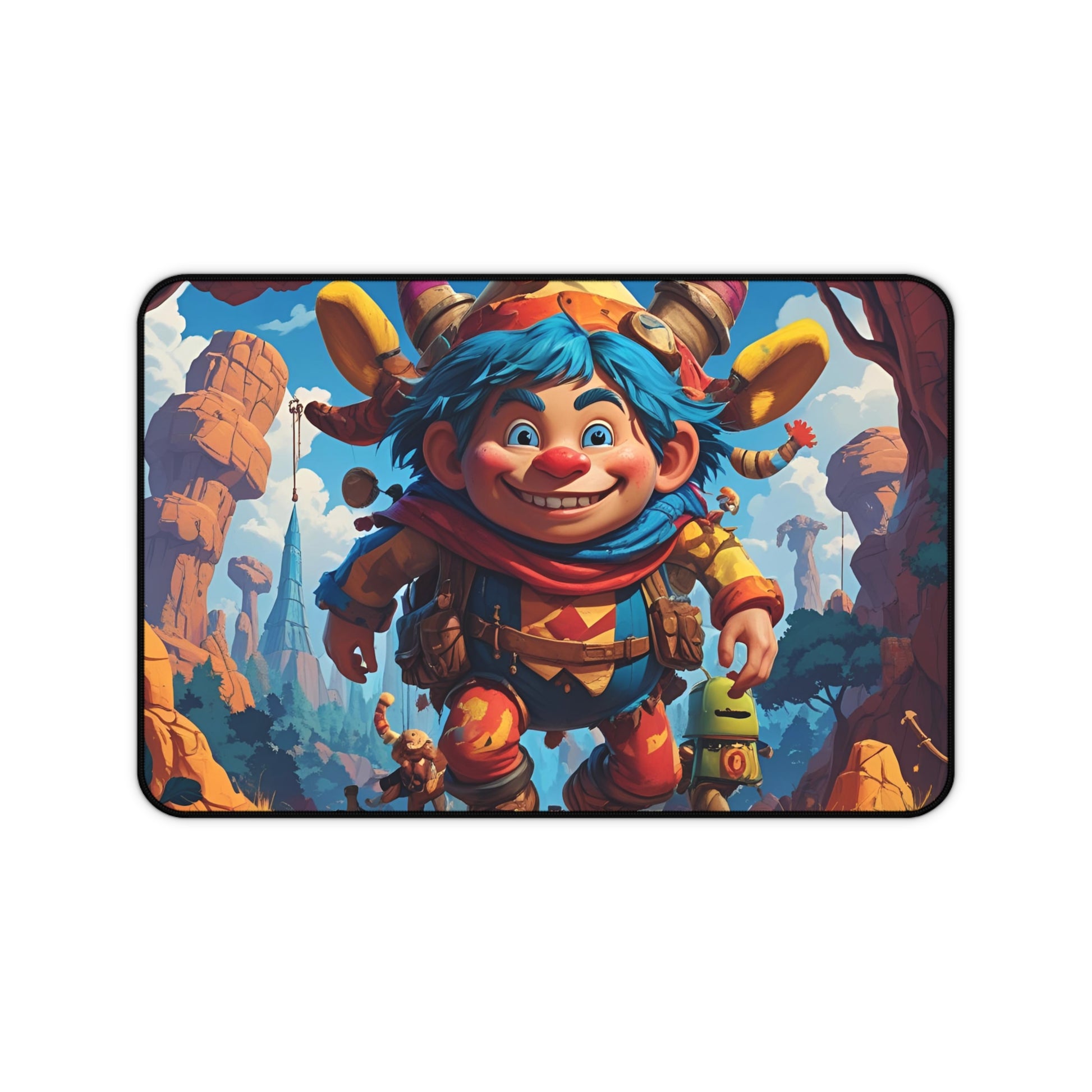 Colorful Gnome Desk Mat - Fun Gaming Mouse Pad, Office Decor, Gift for Gamers, Home Office Accessories, Unique Desk Decor