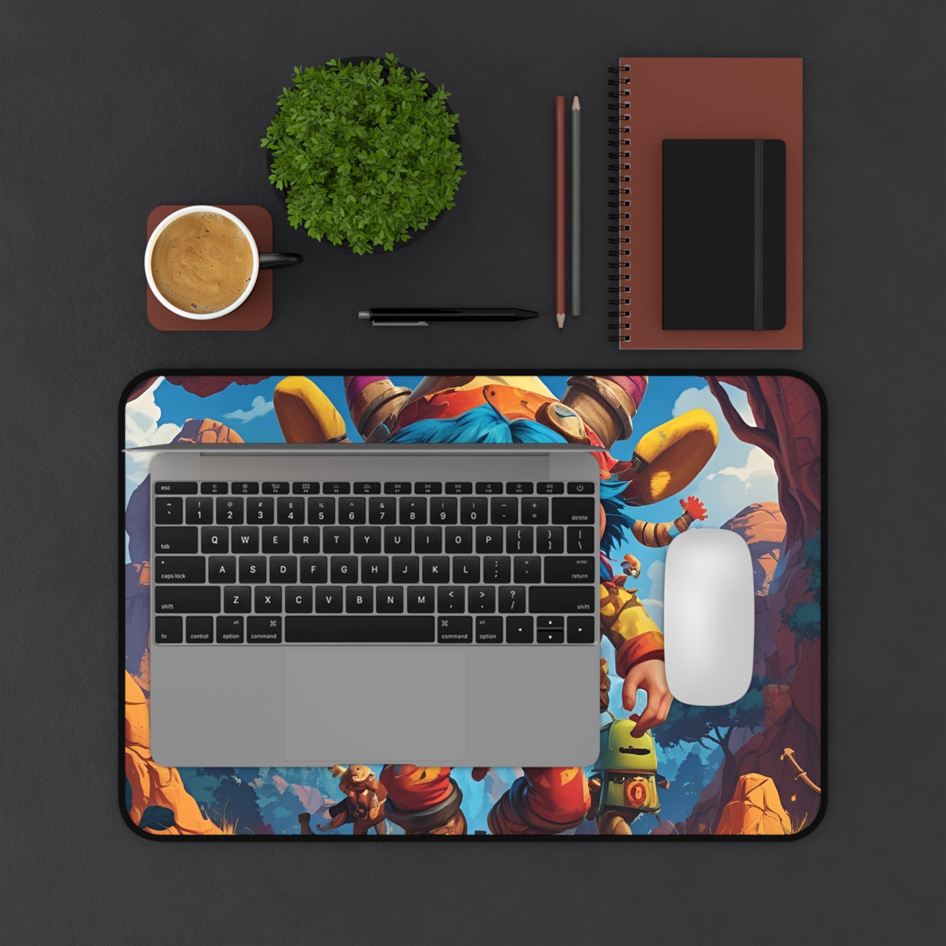 Colorful Gnome Desk Mat - Fun Gaming Mouse Pad, Office Decor, Gift for Gamers, Home Office Accessories, Unique Desk Decor