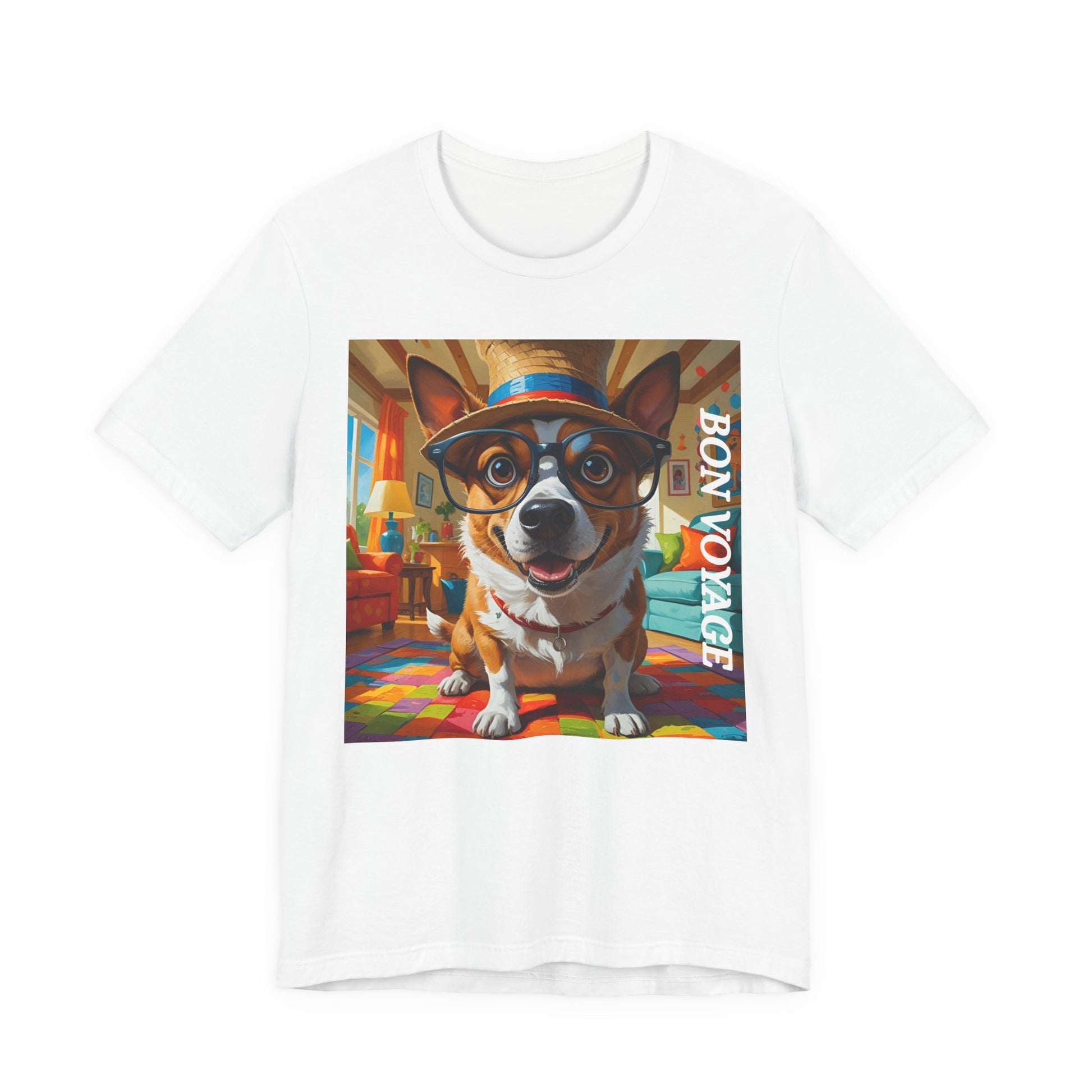 Adventurous Dog Tee, Bon Voyage Dog Shirt, Pet Lover T-Shirt, Travel Fan Gift, Casual Wear, Dog Owner Apparel