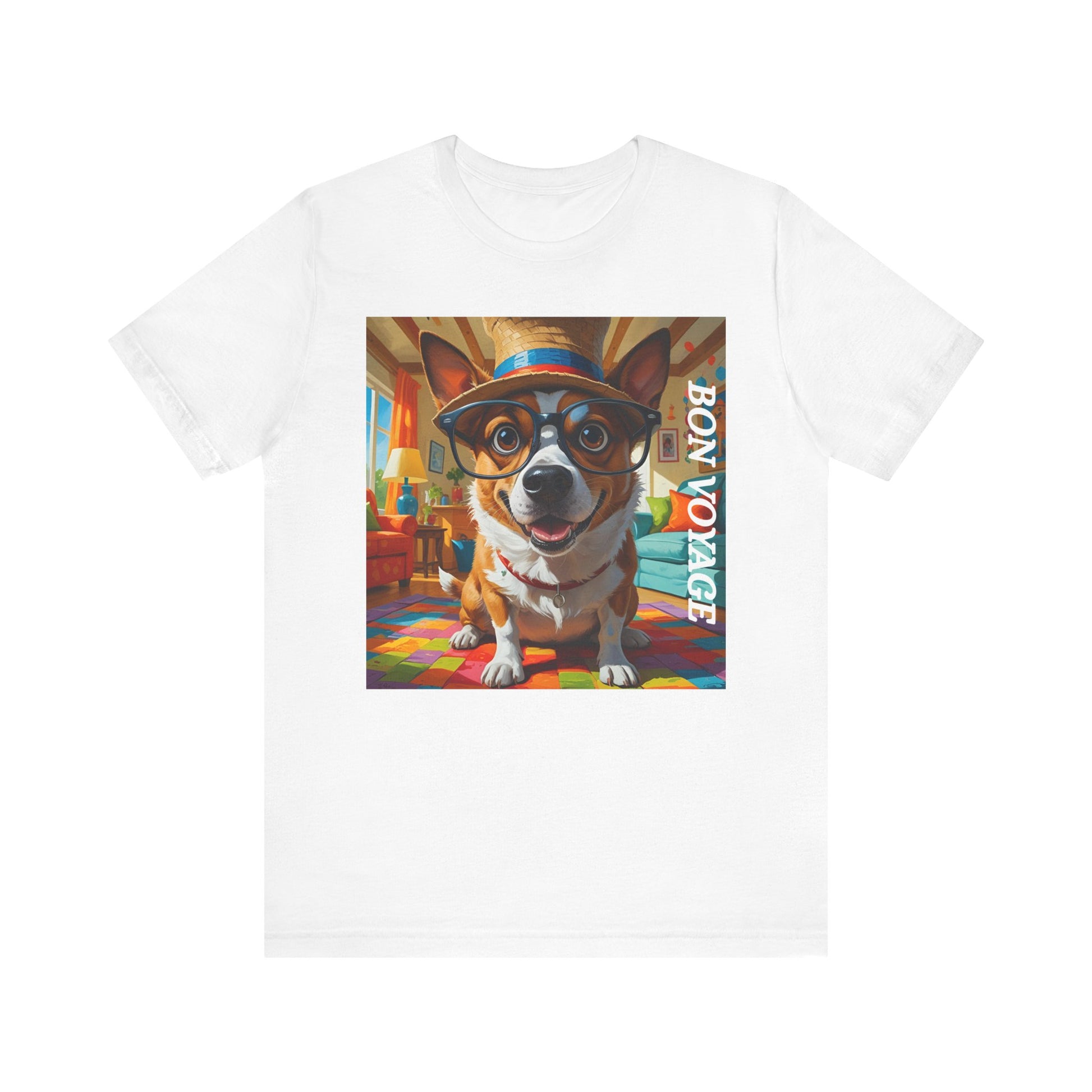 Adventurous Dog Tee, Bon Voyage Dog Shirt, Pet Lover T-Shirt, Travel Fan Gift, Casual Wear, Dog Owner Apparel