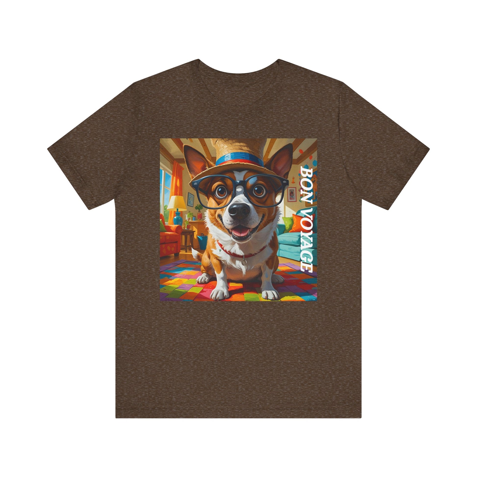 Adventurous Dog Tee, Bon Voyage Dog Shirt, Pet Lover T-Shirt, Travel Fan Gift, Casual Wear, Dog Owner Apparel