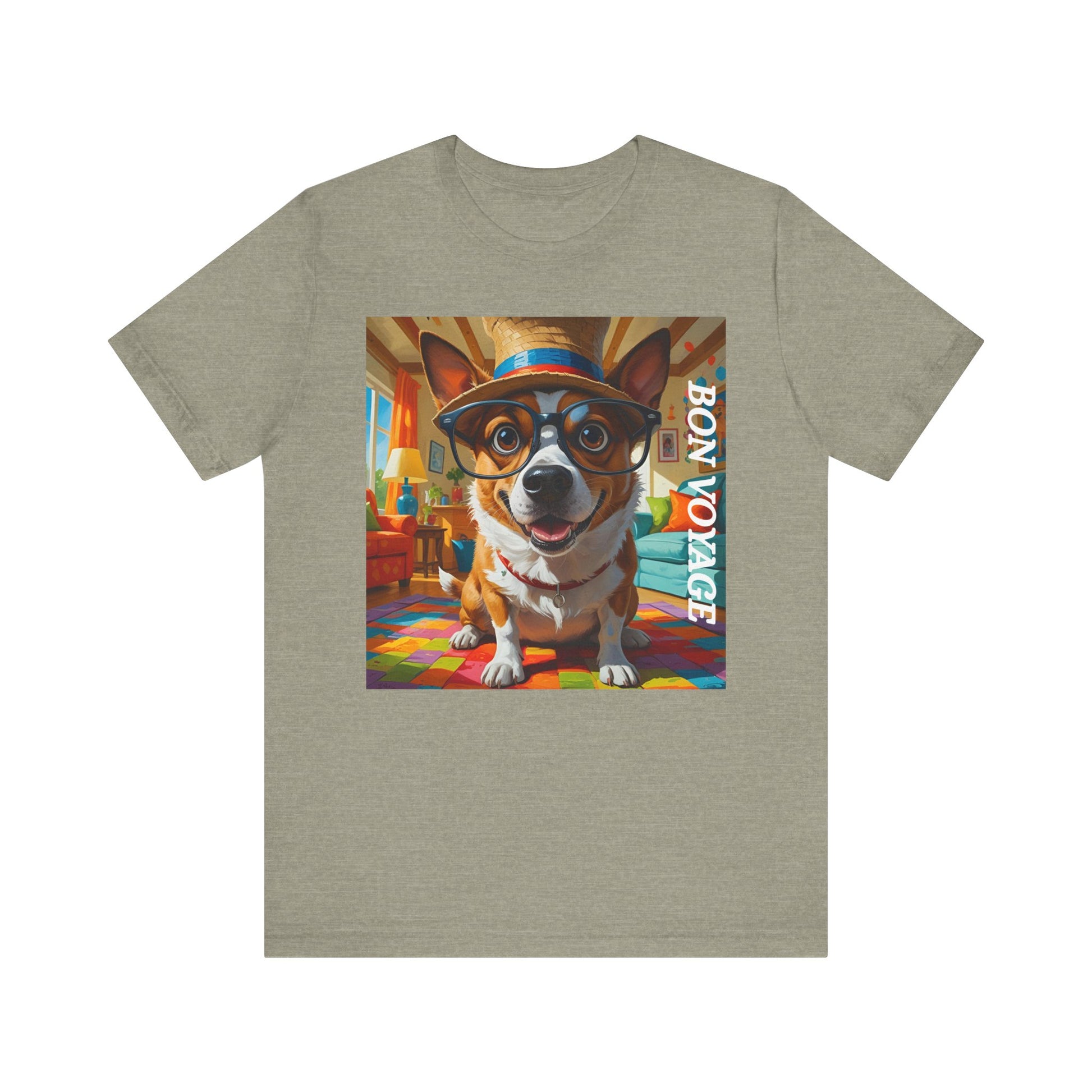 Adventurous Dog Tee, Bon Voyage Dog Shirt, Pet Lover T-Shirt, Travel Fan Gift, Casual Wear, Dog Owner Apparel