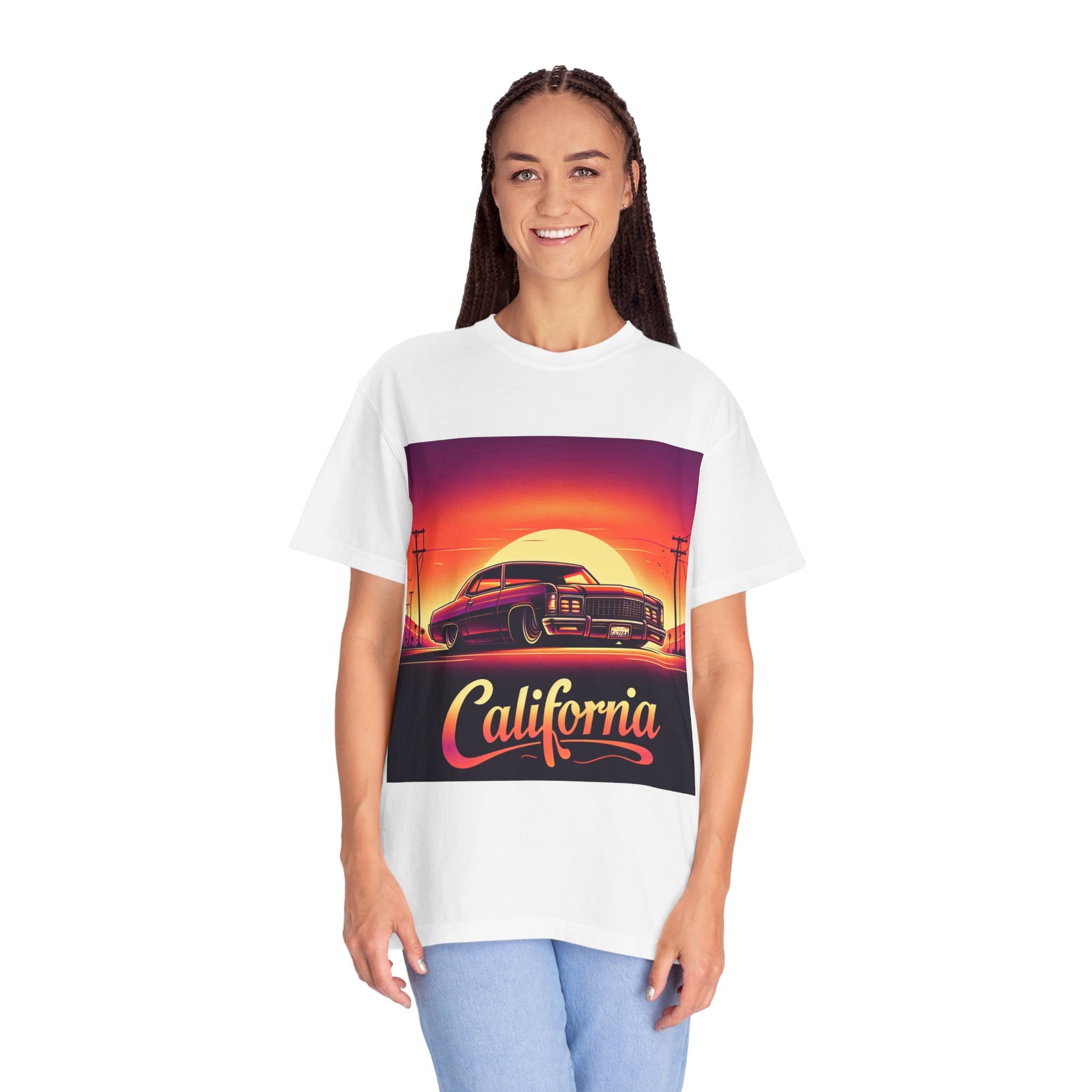 California Sunset Unisex T-Shirt, Vintage Car Tee, Retro Graphic Shirt, Gift for Car Lovers, Summer Vibes Apparel, Casual Wear