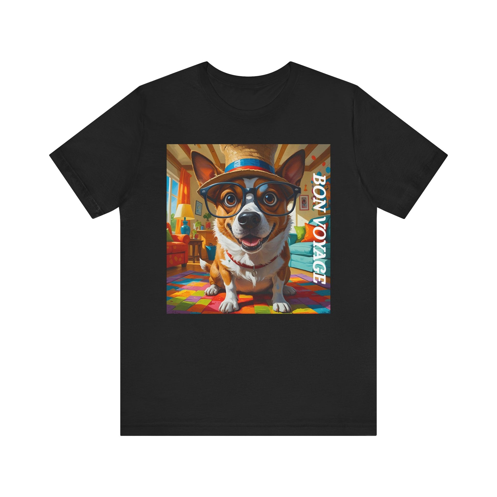 Adventurous Dog Tee, Bon Voyage Dog Shirt, Pet Lover T-Shirt, Travel Fan Gift, Casual Wear, Dog Owner Apparel