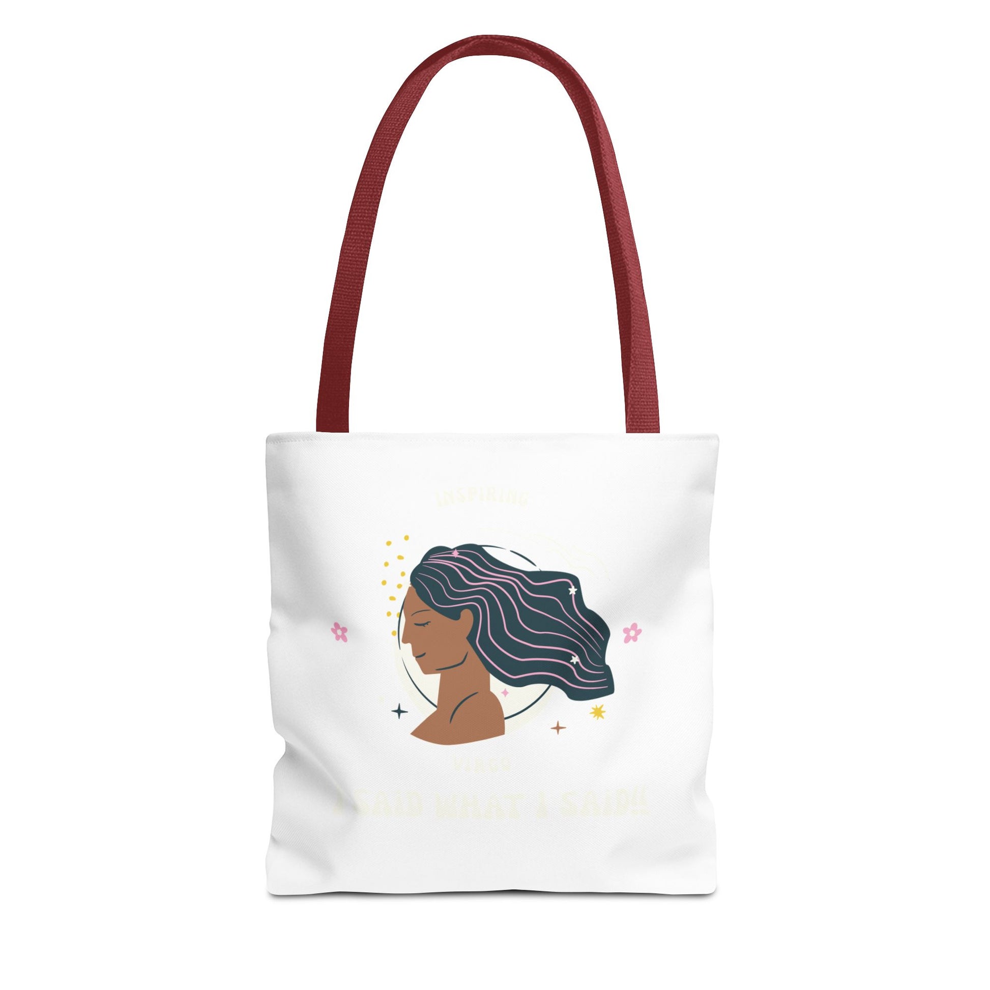 Elegant Hair-Flow Tote Bag, Reusable Shopping Tote, Gift for Her, Eco-Friendly Bag, Motivational Quote Bag, Fashion Accessories