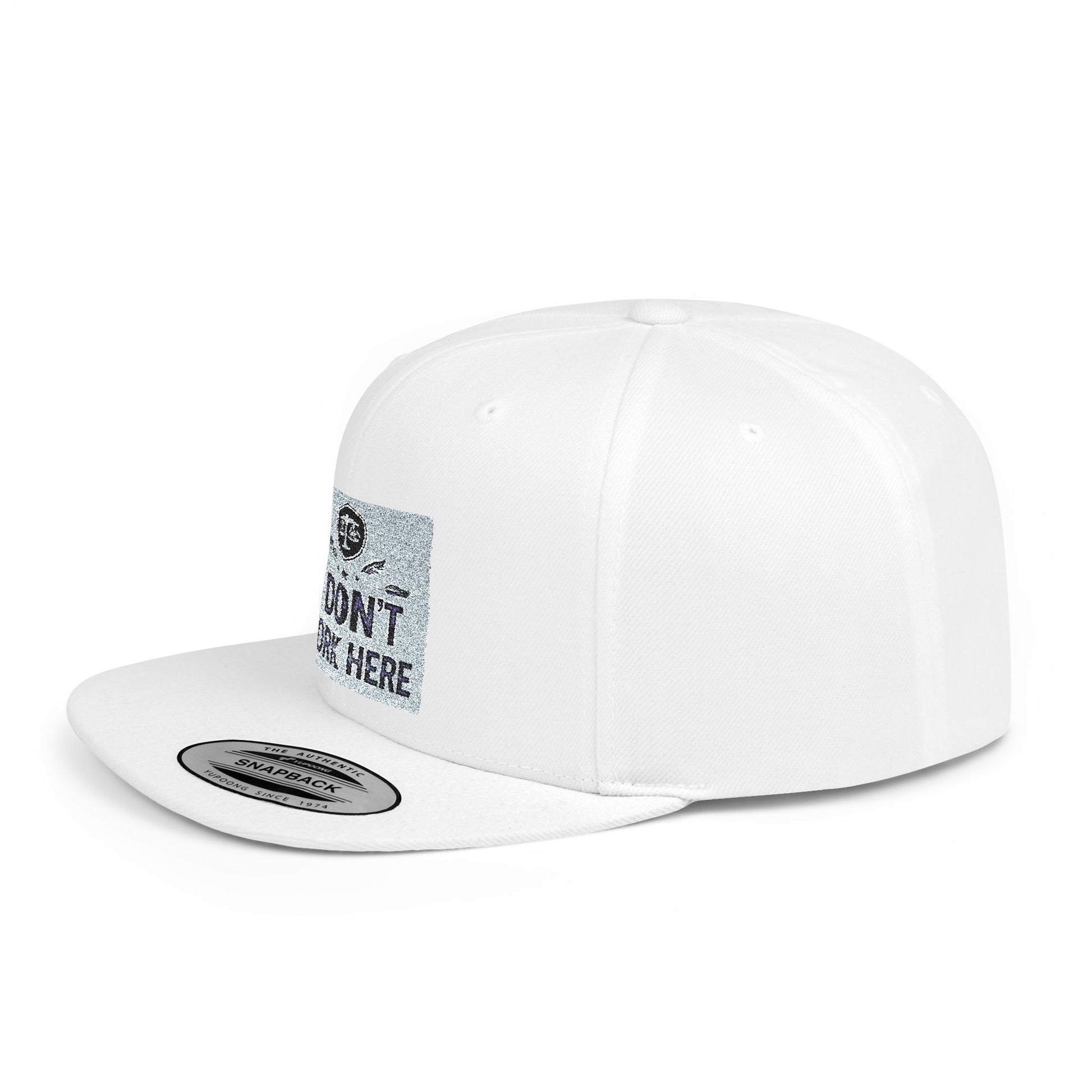 I Don't Work Here Flat Bill Snapback, Funny Hat, Gift for Coworkers, Office Humor, Casual Wear, Adjustable Cap