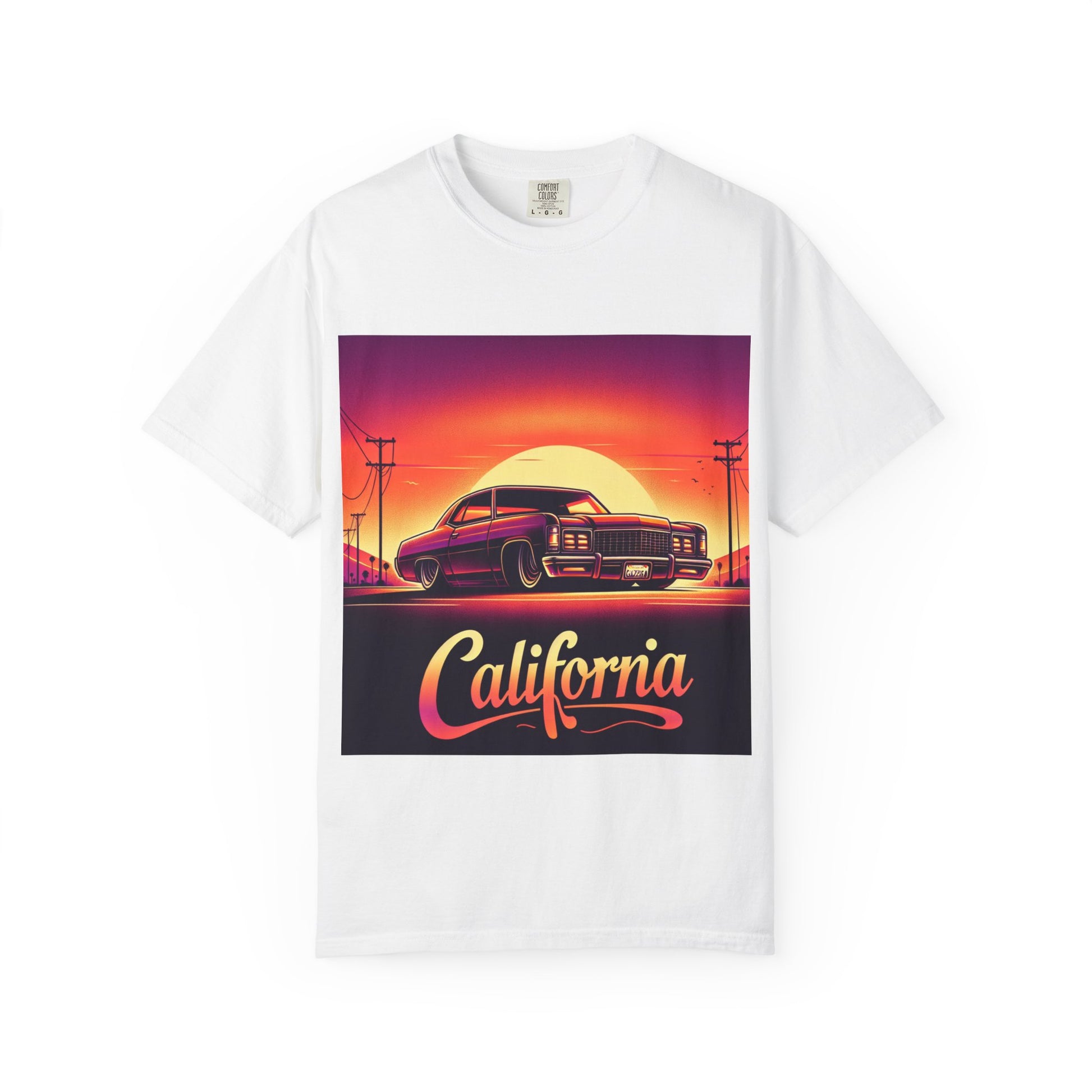 California Sunset Unisex T-Shirt, Vintage Car Tee, Retro Graphic Shirt, Gift for Car Lovers, Summer Vibes Apparel, Casual Wear