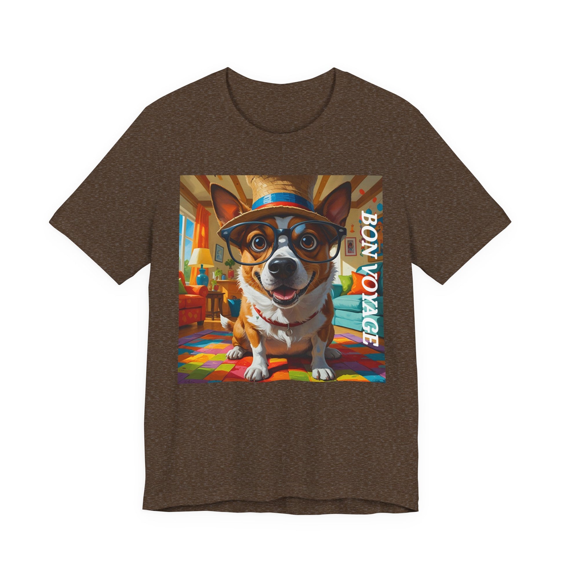 Adventurous Dog Tee, Bon Voyage Dog Shirt, Pet Lover T-Shirt, Travel Fan Gift, Casual Wear, Dog Owner Apparel