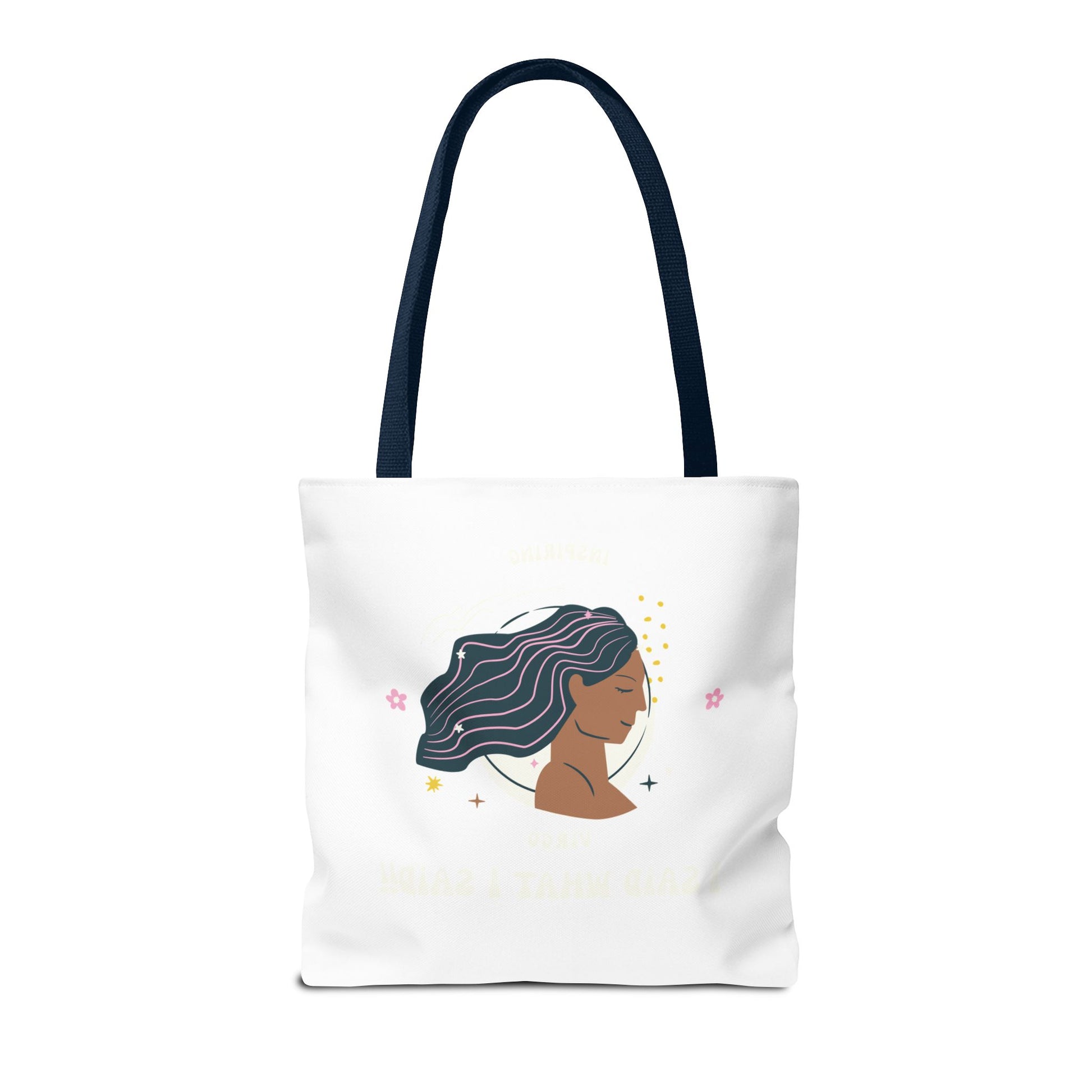 Elegant Hair-Flow Tote Bag, Reusable Shopping Tote, Gift for Her, Eco-Friendly Bag, Motivational Quote Bag, Fashion Accessories