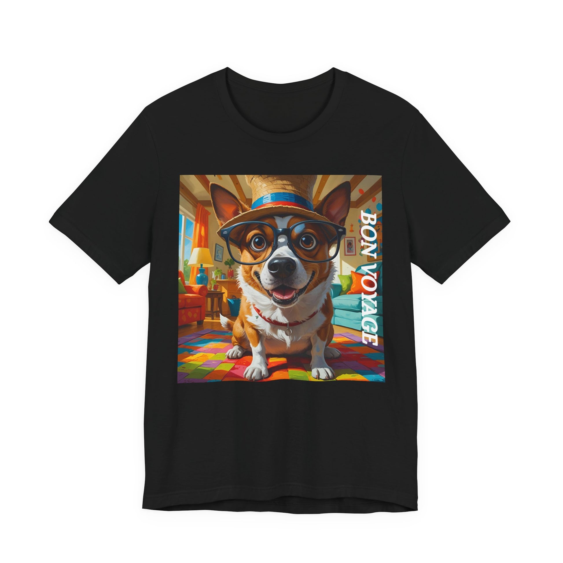 Adventurous Dog Tee, Bon Voyage Dog Shirt, Pet Lover T-Shirt, Travel Fan Gift, Casual Wear, Dog Owner Apparel