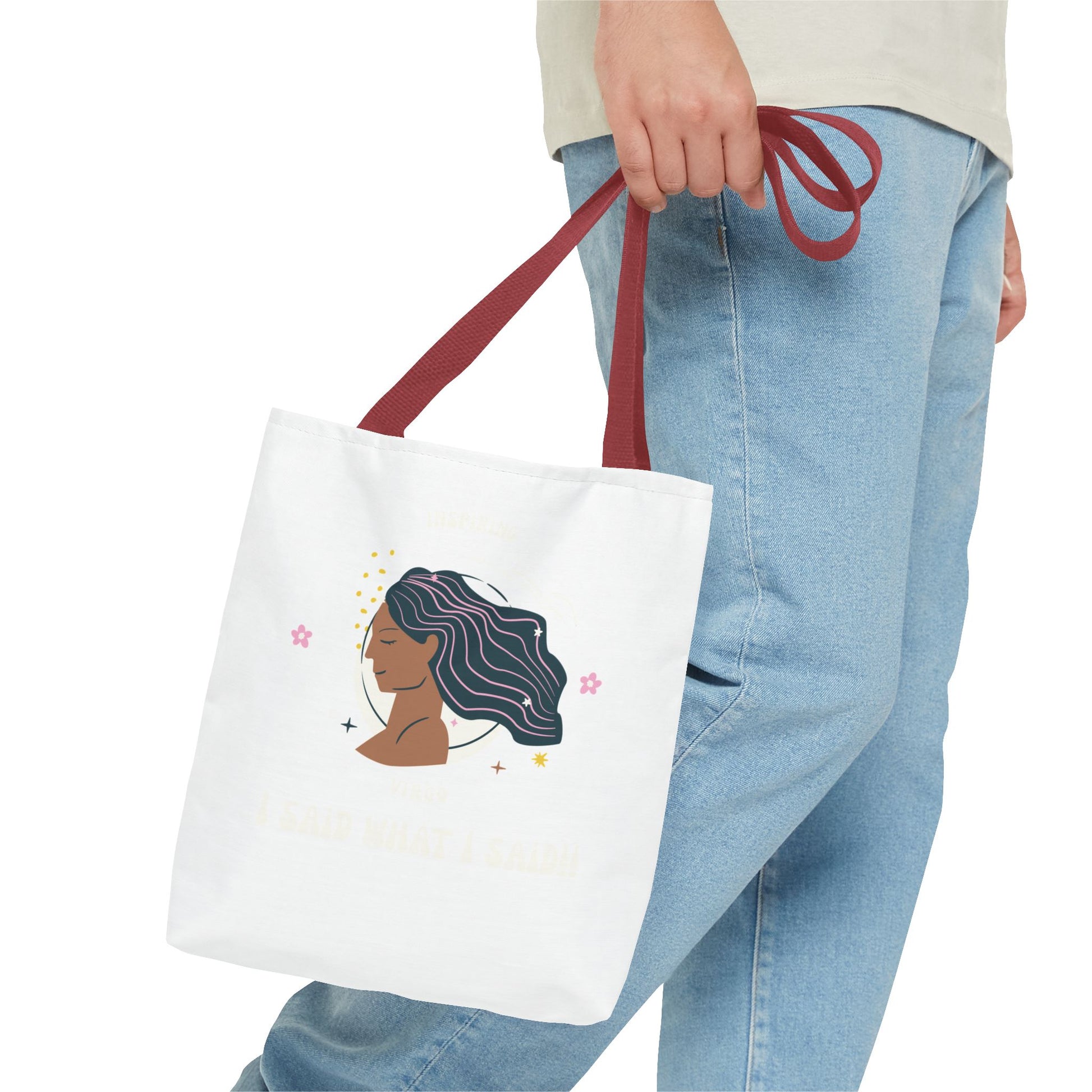 Elegant Hair-Flow Tote Bag, Reusable Shopping Tote, Gift for Her, Eco-Friendly Bag, Motivational Quote Bag, Fashion Accessories
