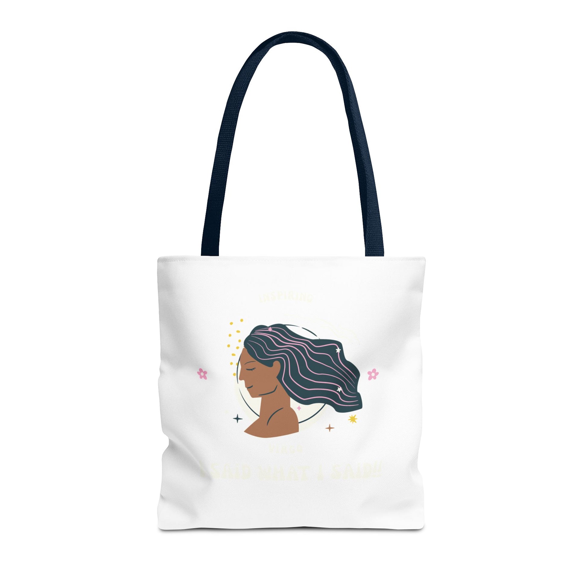 Elegant Hair-Flow Tote Bag, Reusable Shopping Tote, Gift for Her, Eco-Friendly Bag, Motivational Quote Bag, Fashion Accessories