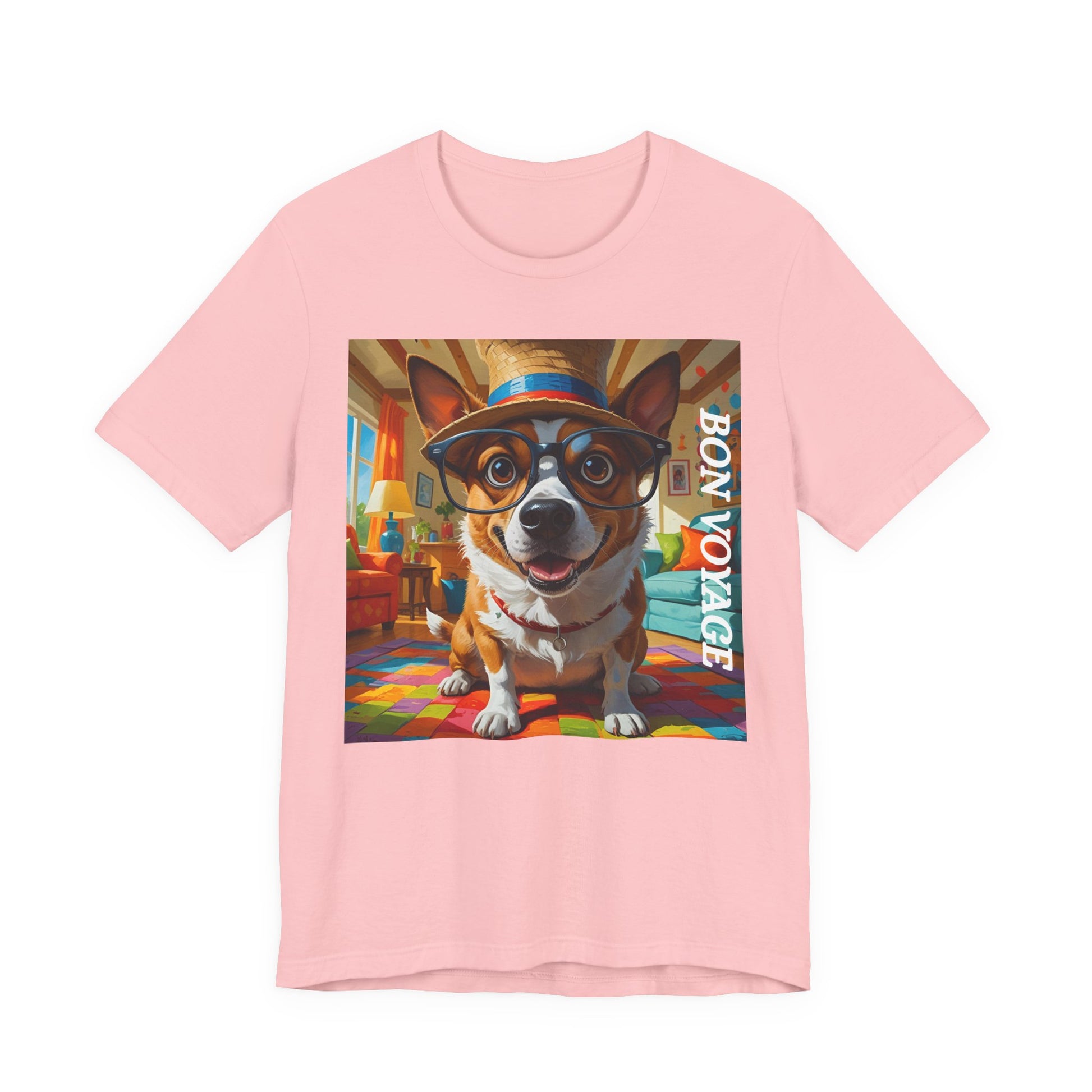 Adventurous Dog Tee, Bon Voyage Dog Shirt, Pet Lover T-Shirt, Travel Fan Gift, Casual Wear, Dog Owner Apparel