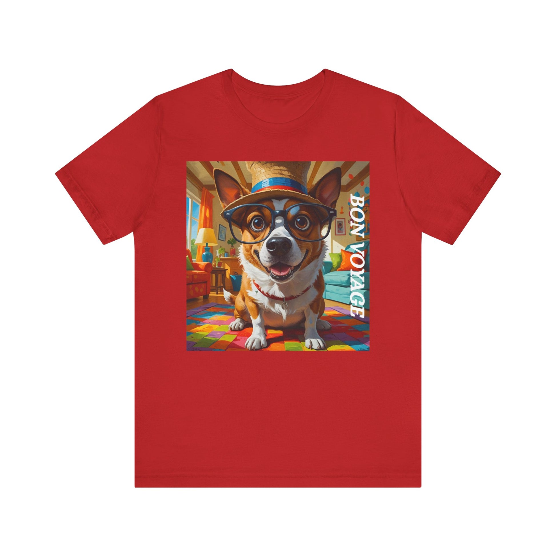 Adventurous Dog Tee, Bon Voyage Dog Shirt, Pet Lover T-Shirt, Travel Fan Gift, Casual Wear, Dog Owner Apparel