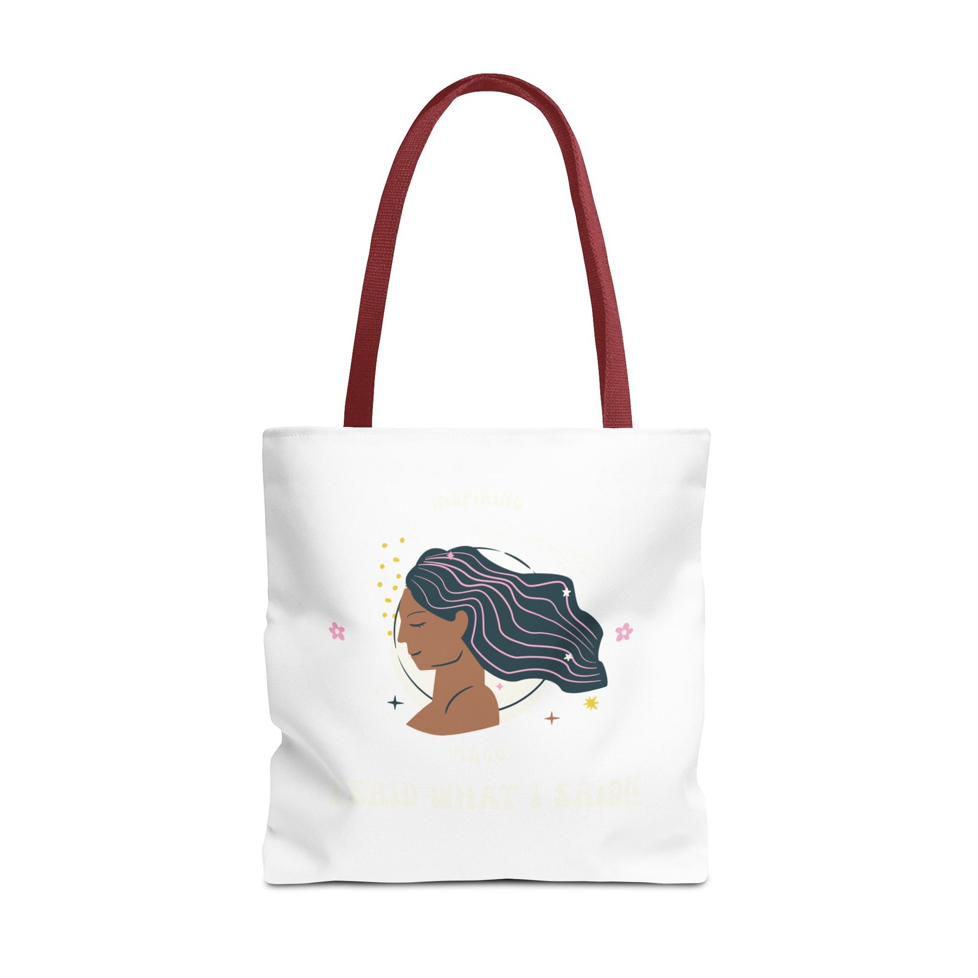 Elegant Hair-Flow Tote Bag, Reusable Shopping Tote, Gift for Her, Eco-Friendly Bag, Motivational Quote Bag, Fashion Accessories