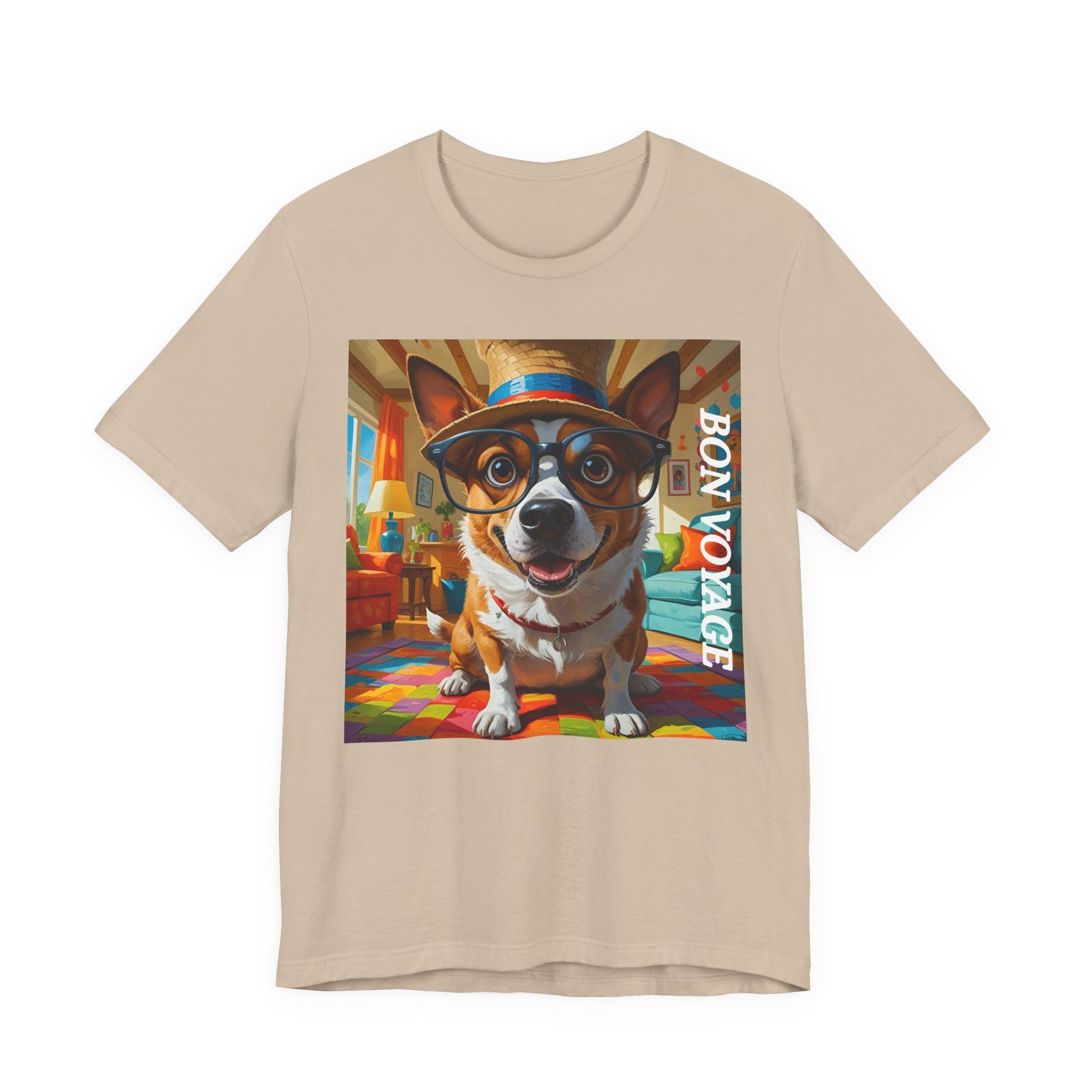 Adventurous Dog Tee, Bon Voyage Dog Shirt, Pet Lover T-Shirt, Travel Fan Gift, Casual Wear, Dog Owner Apparel