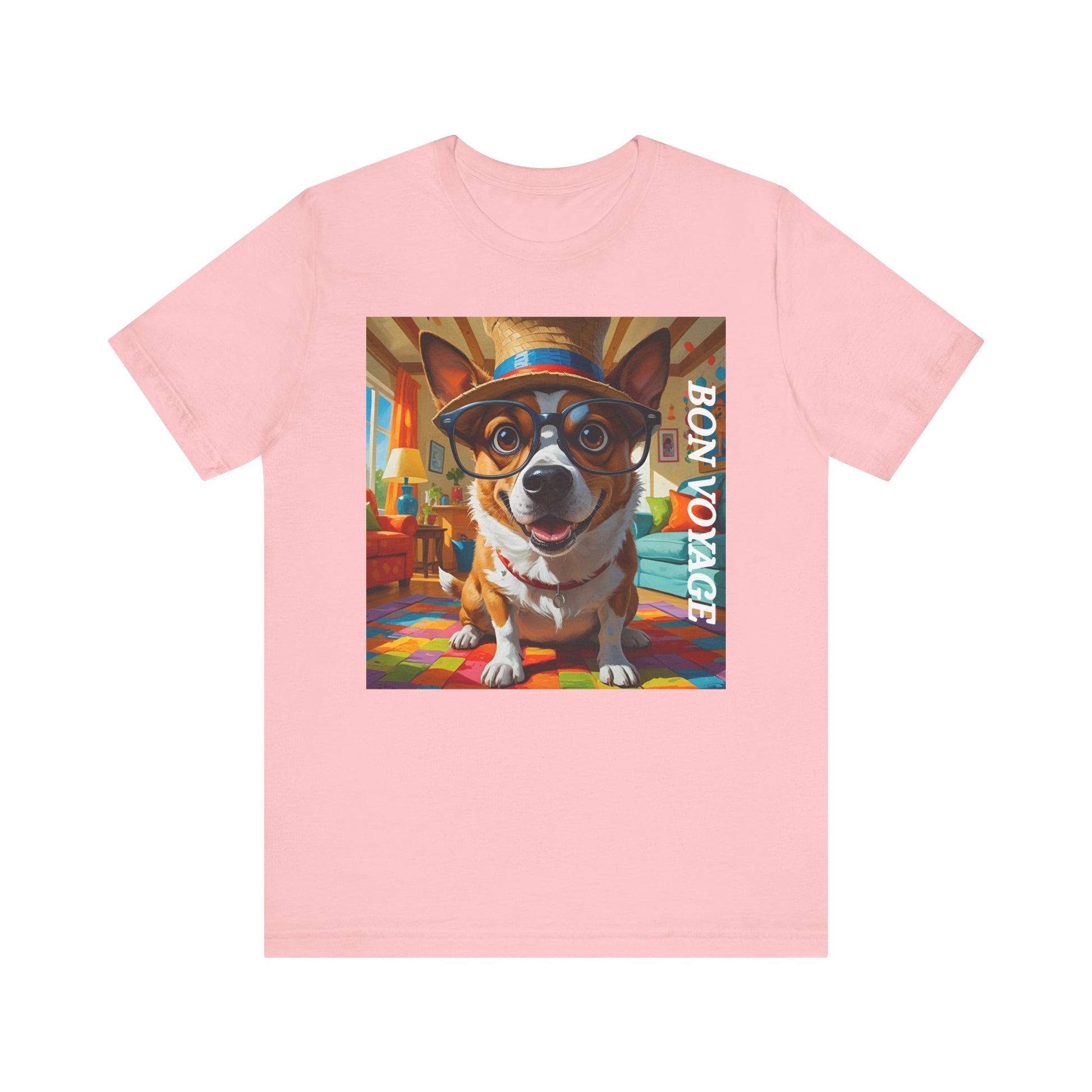 Adventurous Dog Tee, Bon Voyage Dog Shirt, Pet Lover T-Shirt, Travel Fan Gift, Casual Wear, Dog Owner Apparel