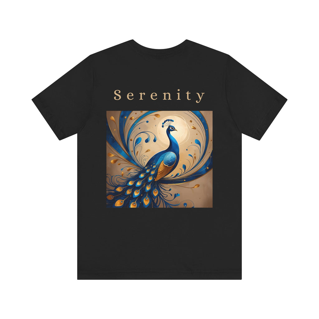 Serenity Peacock Tee - Unisex Short Sleeve Shirt, Nature Lover Gift, Relaxation Wear, Art Inspired Apparel, Perfect for Summer