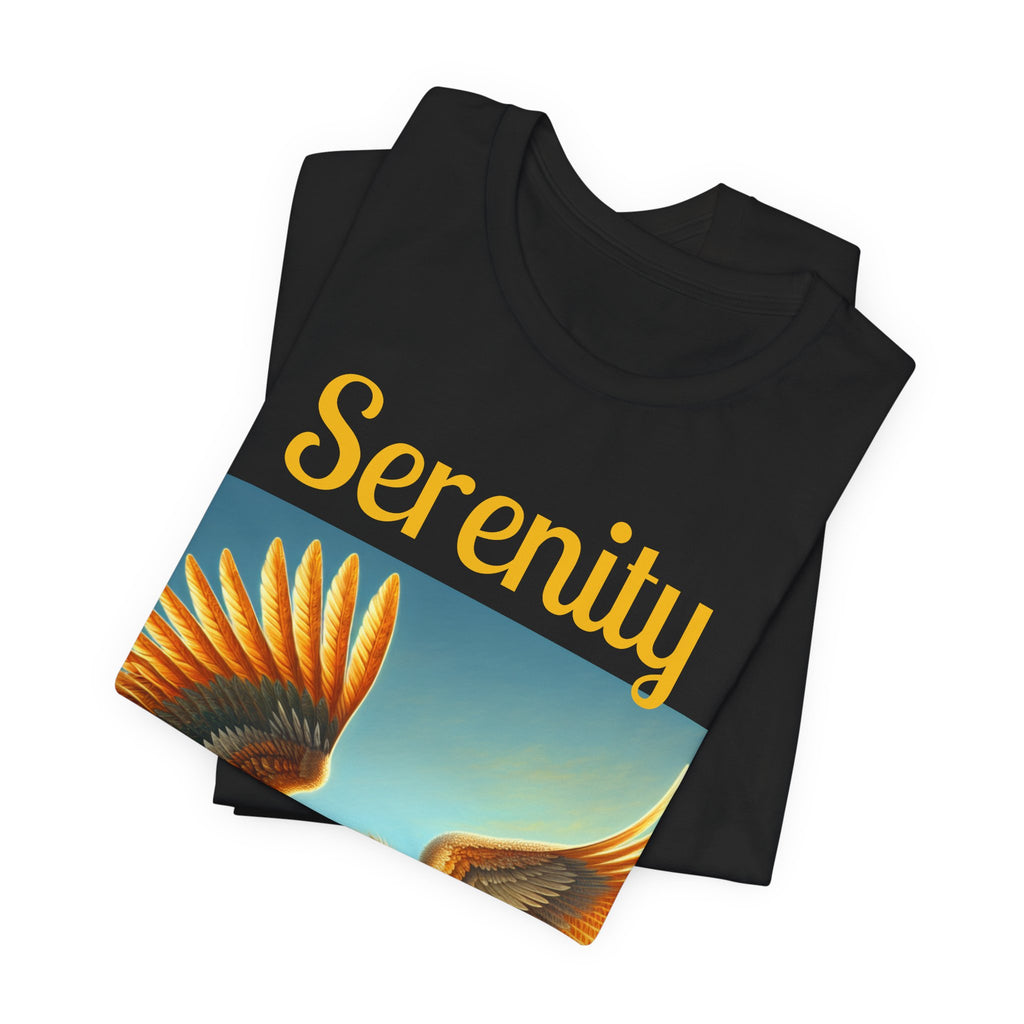 Serenity Graphic Tee, Unisex Jersey Shirt, Inspirational T-Shirt, Gift for Mindfulness, Casual Everyday Wear