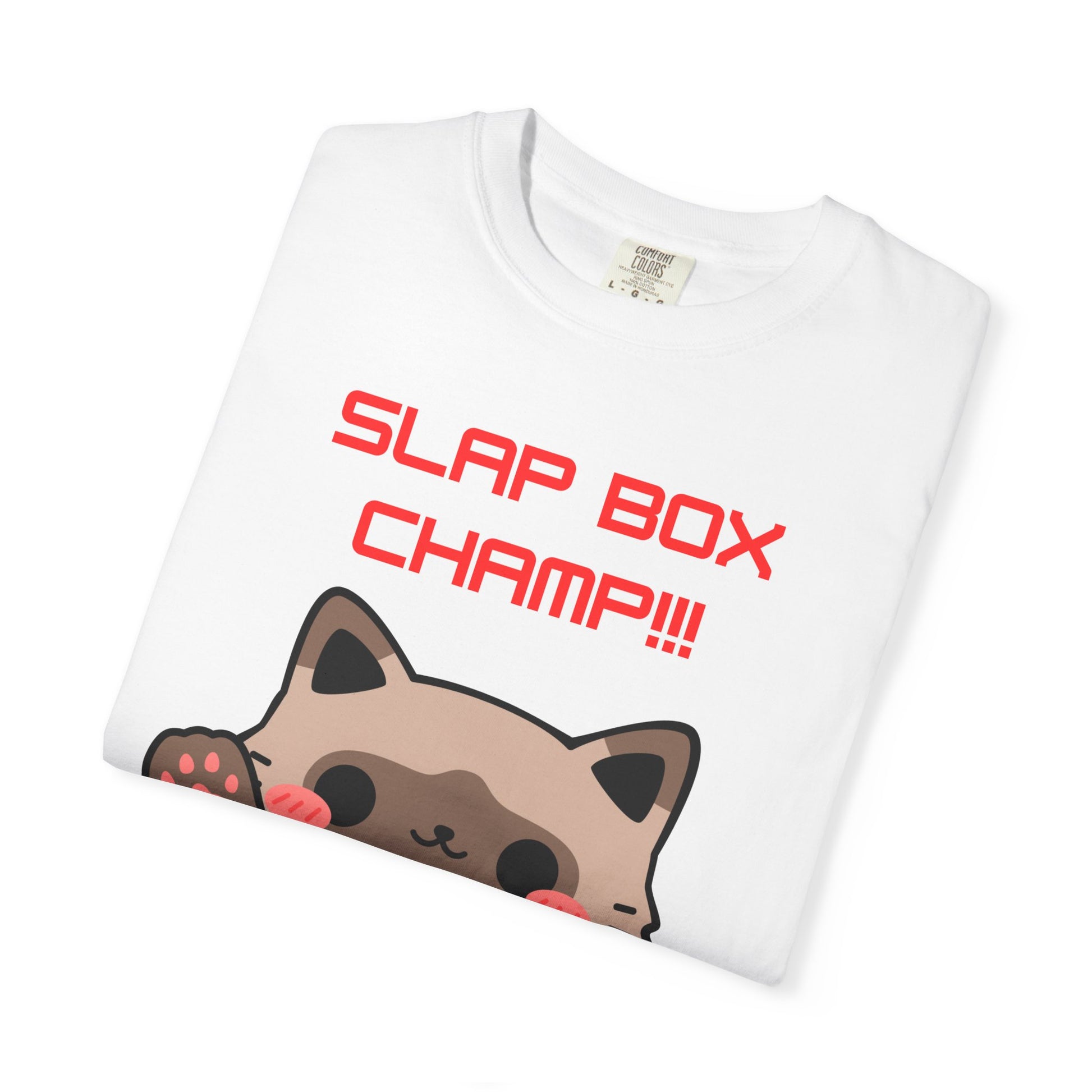 Playful Cat Graphic T-Shirt, Cute Pet Lover Tee, Funny Gift for Cat Owners, Unisex Apparel for All Occasions, Slap Box Champ Design
