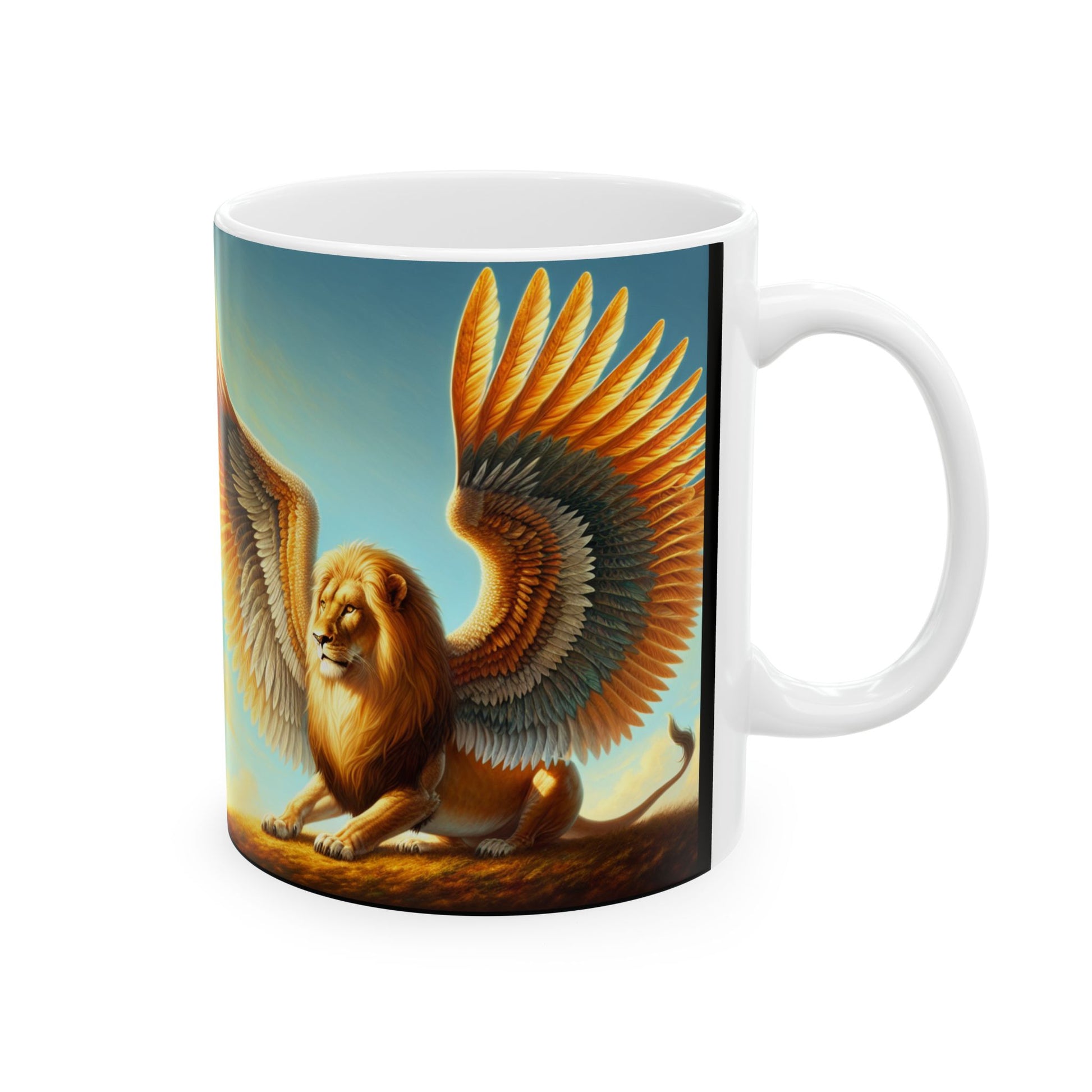 Majestic Lion Ceramic Mug: Fantasy Inspired, Art Lover Gift, Unique Home Decor, Trending Coffee Cup, Artisan Drinkware