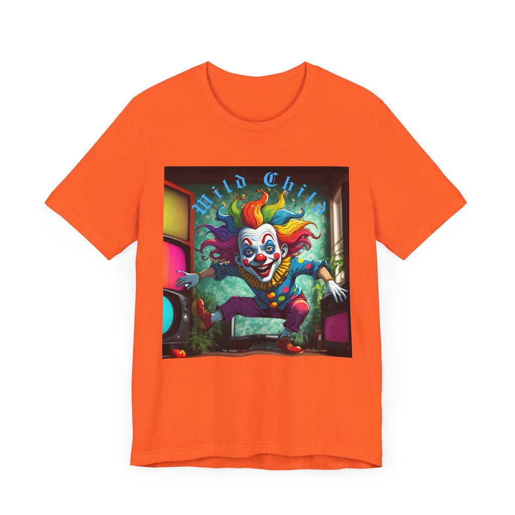 Wild Child Clown Tee - Fun Unisex Jersey Short Sleeve Shirt, Halloween Costume, Gift for Kids, Party Wear, Unique Graphic Tee