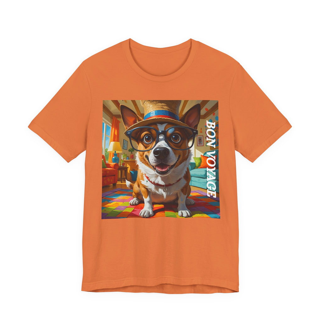 Adventurous Dog Tee, Bon Voyage Dog Shirt, Pet Lover T-Shirt, Travel Fan Gift, Casual Wear, Dog Owner Apparel