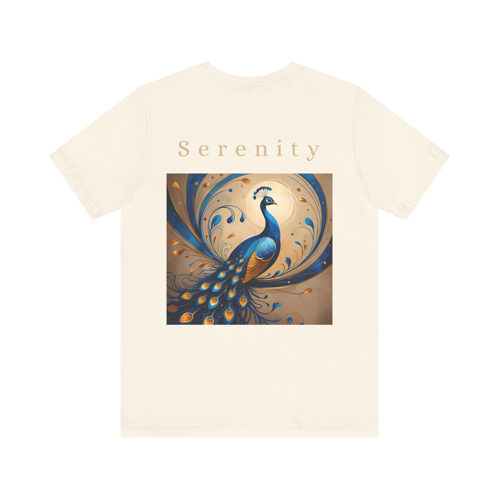 Serenity Peacock Tee - Unisex Short Sleeve Shirt, Nature Lover Gift, Relaxation Wear, Art Inspired Apparel, Perfect for Summer