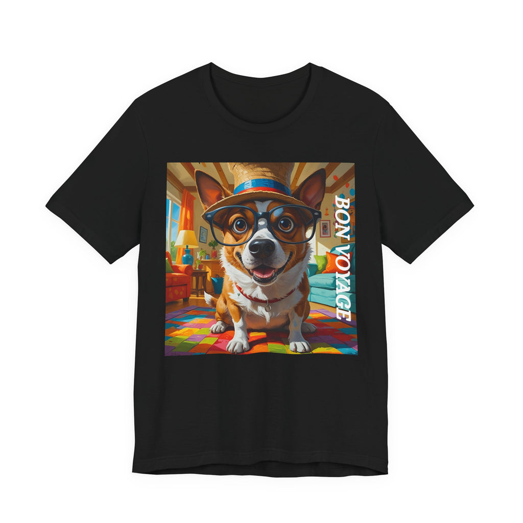 Adventurous Dog Tee, Bon Voyage Dog Shirt, Pet Lover T-Shirt, Travel Fan Gift, Casual Wear, Dog Owner Apparel