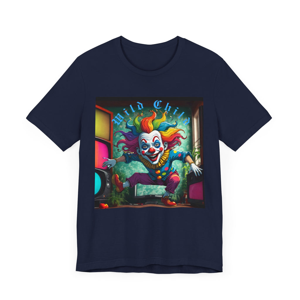 Wild Child Clown Tee - Fun Unisex Jersey Short Sleeve Shirt, Halloween Costume, Gift for Kids, Party Wear, Unique Graphic Tee