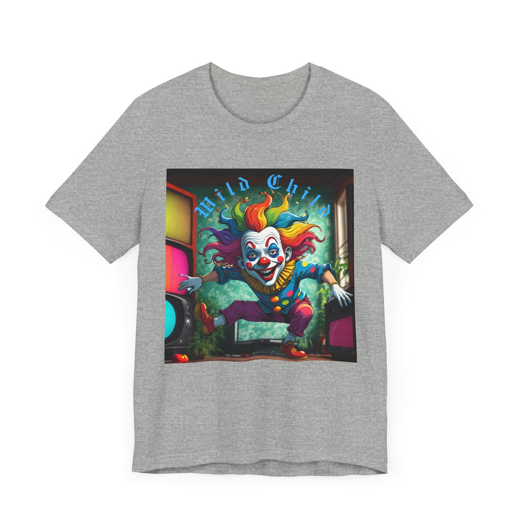 Wild Child Clown Tee - Fun Unisex Jersey Short Sleeve Shirt, Halloween Costume, Gift for Kids, Party Wear, Unique Graphic Tee