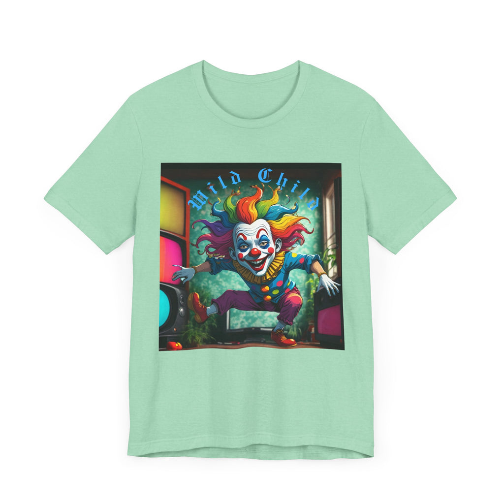 Wild Child Clown Tee - Fun Unisex Jersey Short Sleeve Shirt, Halloween Costume, Gift for Kids, Party Wear, Unique Graphic Tee